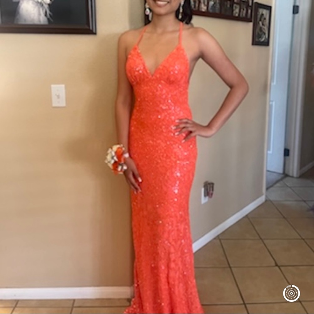 Size 0 Tangerine Scala Gown. Only Worn Once And I… - image 2